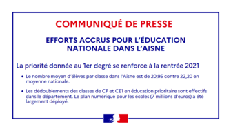 Efforts accrus pour l’Éducation Nationale dans l’Aisne