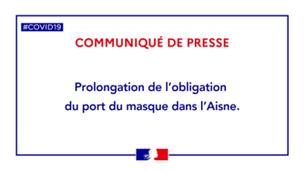 Prolongation de l’obligation du port du masque dans l’Aisne